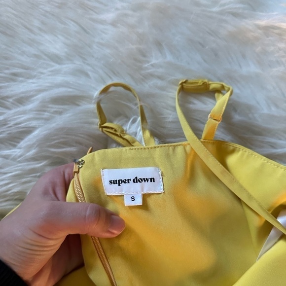 SUPERDOWN Dawn Tie Front Romper Yellow - Picture 4 of 4